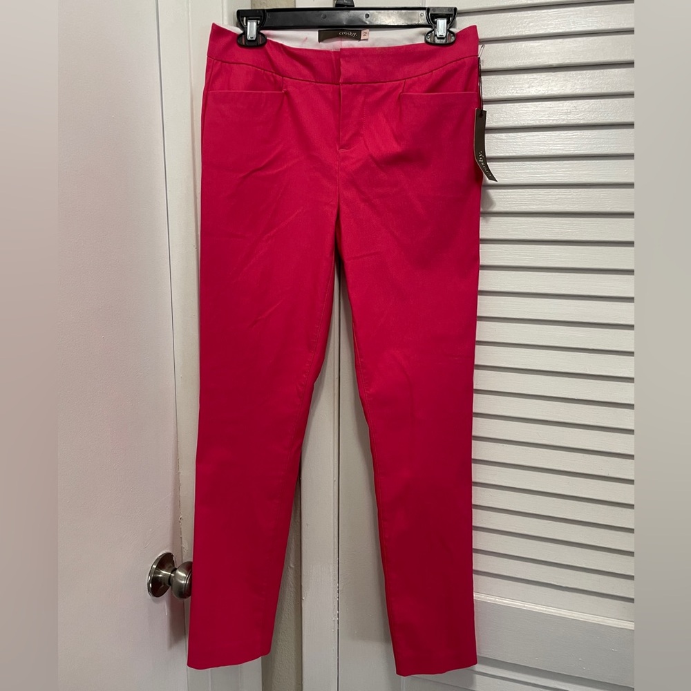 Crosby Pants Women’s Size 2 Hot Pink Cotton Stretch NEW